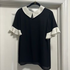 CeCe black and white top